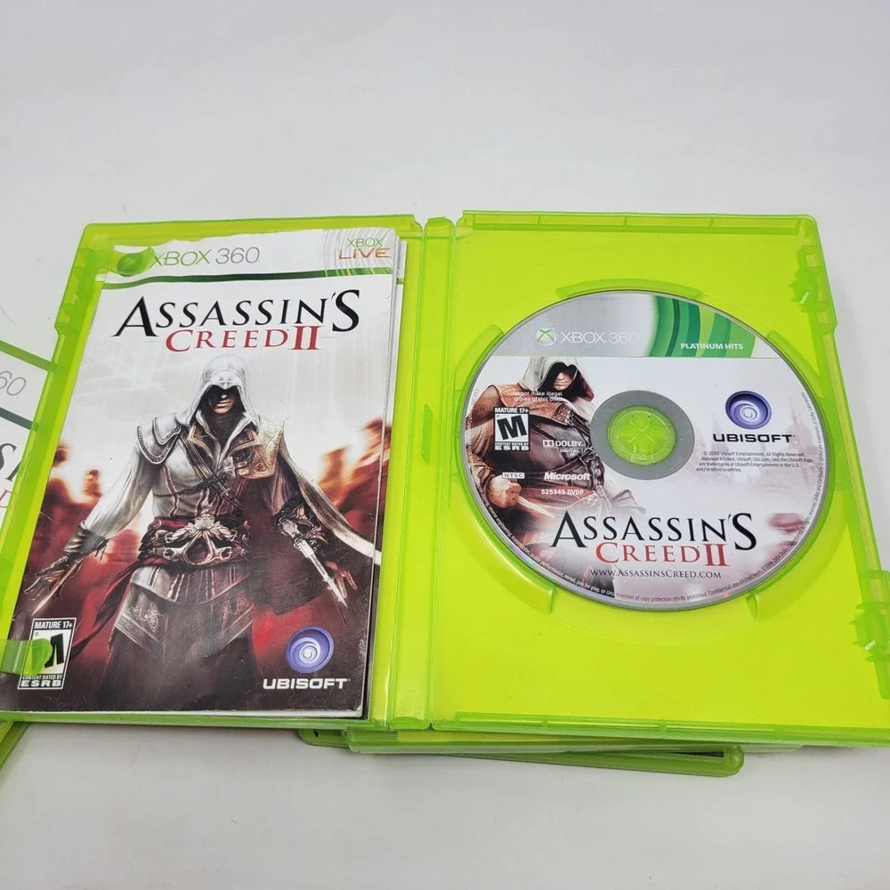 Xbox 360 Game Lot Bundle - Assassin's Creed 1, 2, 3, 4 - Black Flag Disc Missing